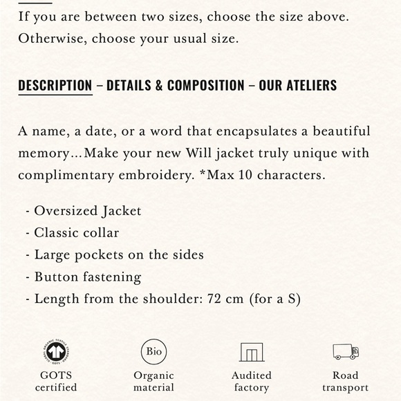 Sezane Will Jacket Washed Black Size Medium NWT - Picture 4 of 8